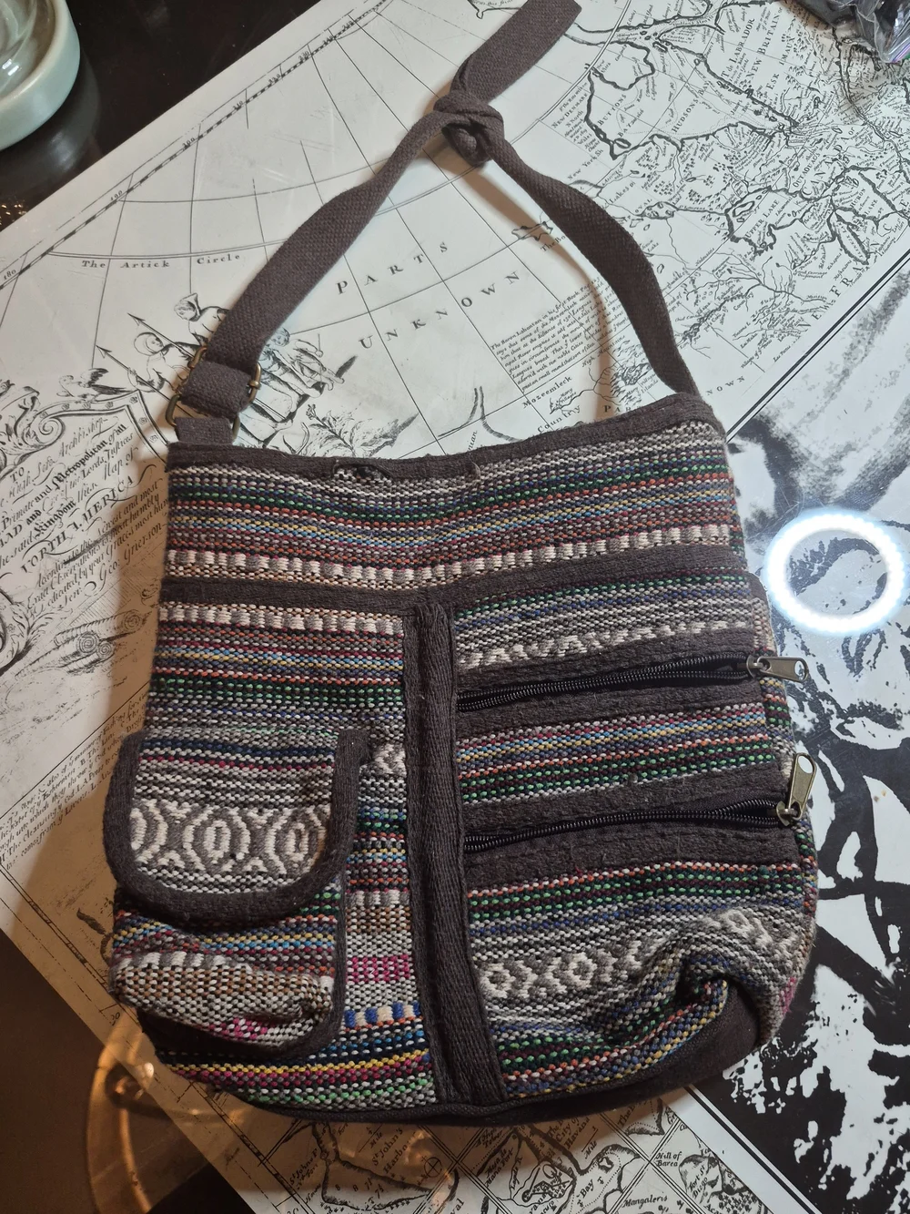 Woven Multi-Color Crossbody Bag - Unbranded